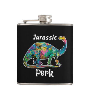 Petaca Jurassic Perk Dinosaur Colorido Negro
