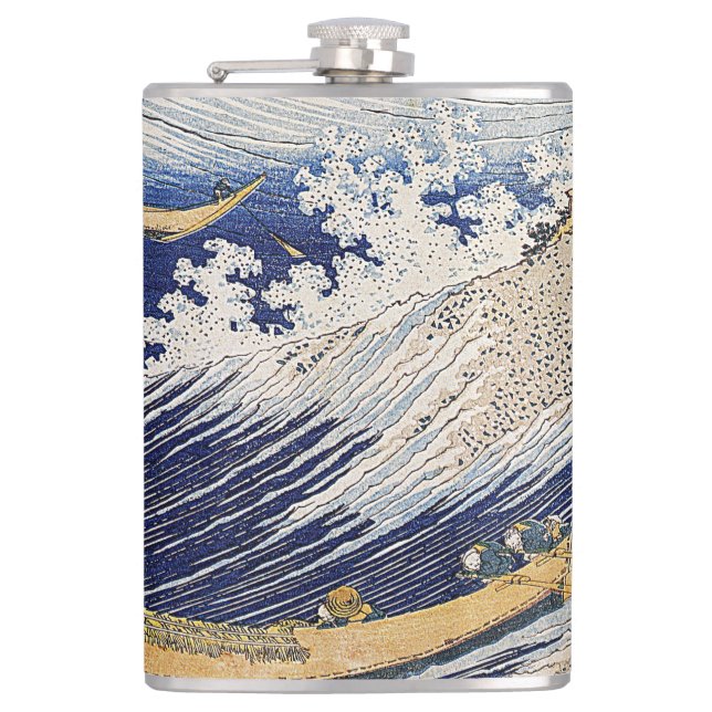 Petaca Katsushika Hokusai. Olas oceánicas (Anverso)