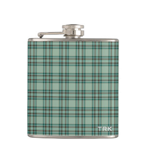 Petaca Kelly Tartan Monogram Mint Green Placa