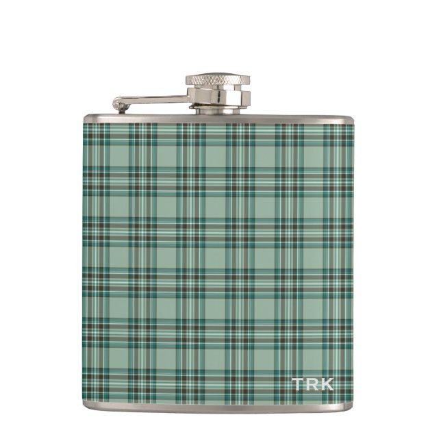 Petaca Kelly Tartan Monogram Mint Green Plage (Anverso)