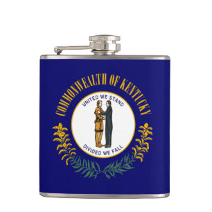 Petaca Kentucky: Bandera estatal de la Commonwealth de Bl