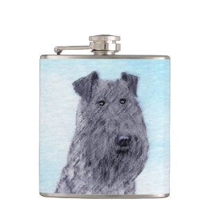 Petaca Kerry Blue Terrier Pintura Cute Original Perro Art