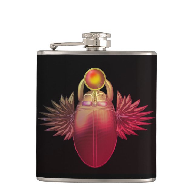 Petaca Kherpi Dios del Sol Naciente, escarabajo escarabaj (Anverso)