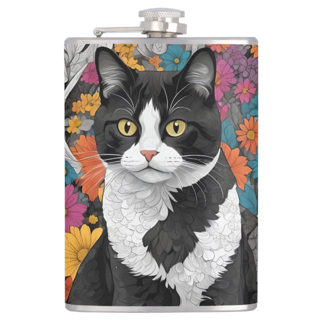 Petaca Kitty entre las flores (Anverso)