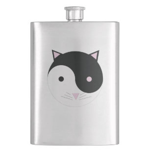 Petaca Kitty Yin Yang rosa negro y blanco