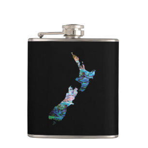 PETACA KIWI NUEVA ZEALAND MAP PAUA
