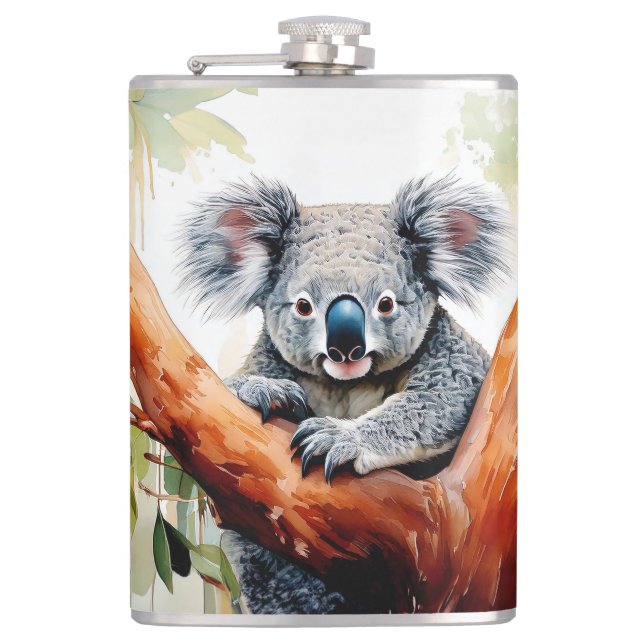 Petaca Koala sentado en un eucalipto (Anverso)