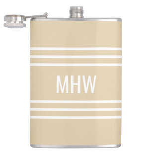 Petaca La arena raya el frasco de encargo del monograma