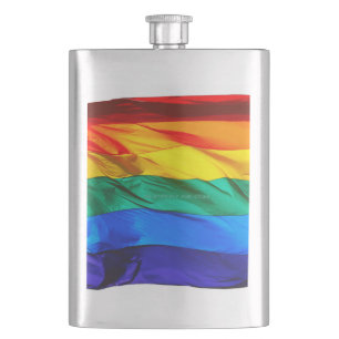 Petaca La bandera del orgullo gay de SlipperyJoe's ondean