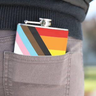 Petaca La bandera del orgullo progresista de SlipperyJoe'