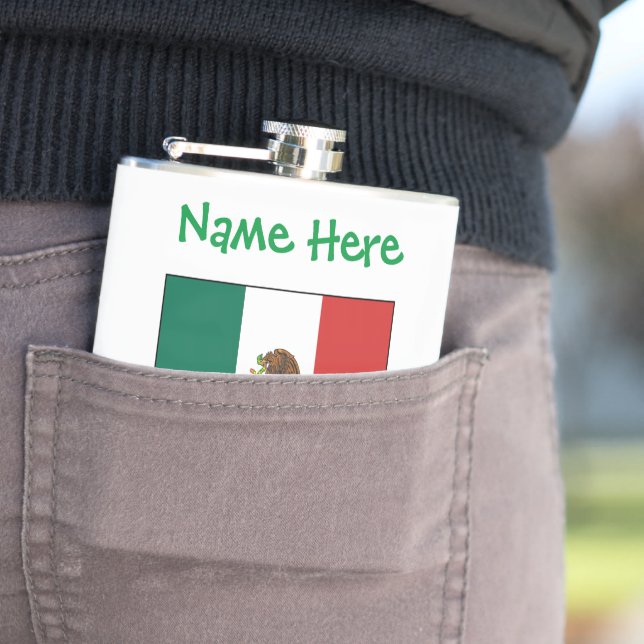 Petaca La bandera mexicana está personalizada (In Situ)