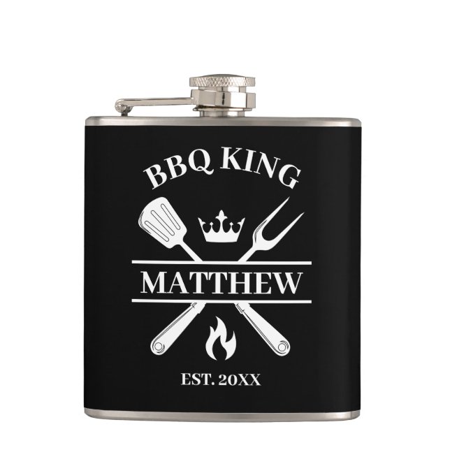 Petaca La barbacoa del Rey de barbacoa personalizada (Anverso)