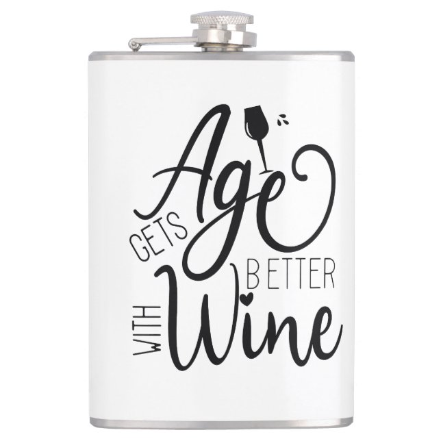 Petaca La edad mejora con el vino (Anverso)