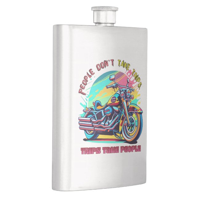 Petaca La gente no hace viajes: bicicleta de estilo retro (Derecha)