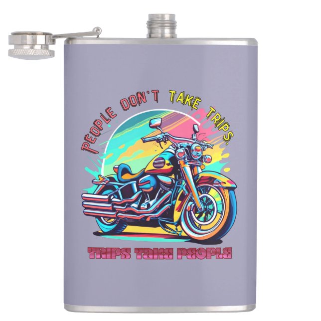 Petaca La gente no hace viajes: bicicleta de estilo retro (Abierto)