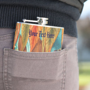 Petaca la hoja del otoño colorea arte moderno estilizado