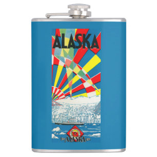 Petaca La línea poster de Alaska del buque de vapor