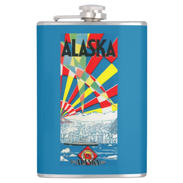 Petaca La línea poster de Alaska del buque de vapor (Anverso)