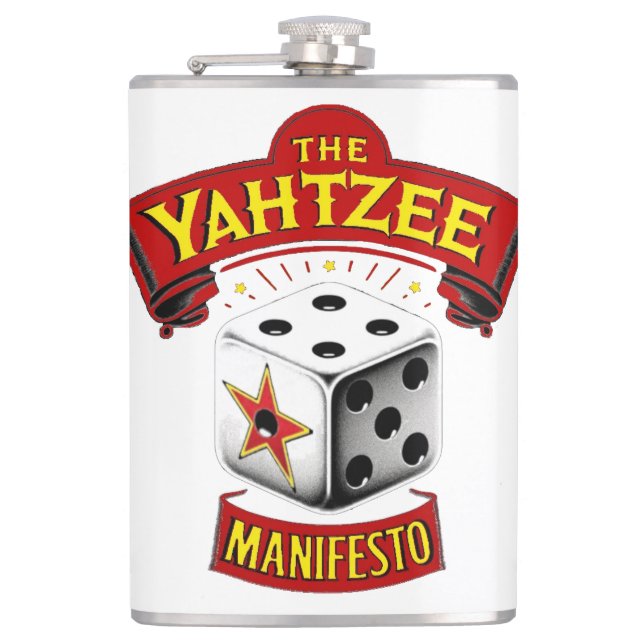 Petaca La máscara del manifiesto Yahtzee (Anverso)