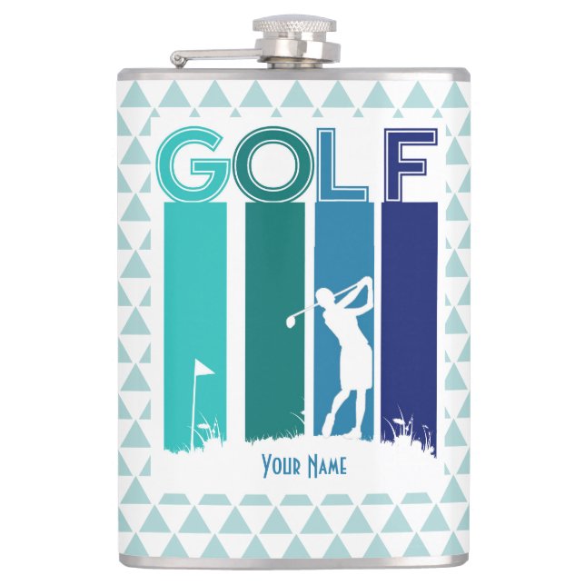 Petaca La máscara personalizada de Golfer (Anverso)