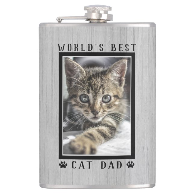 Petaca La mejor pintura de papá gato del mundo imprime fo (Anverso)