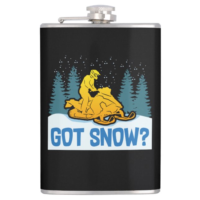 Petaca La moto de nieve - La moto de nieve es divertida (Anverso)