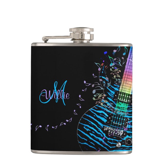 Petaca La música del monograma observa 'el frasco de la (Anverso)