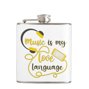 Petaca La música es mi lenguaje amoroso frase romántica