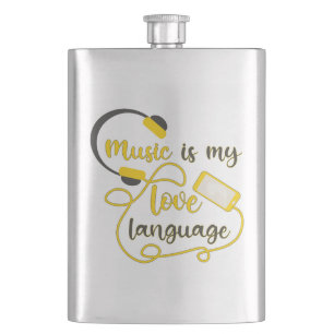 Petaca La música es mi lenguaje amoroso frase romántica