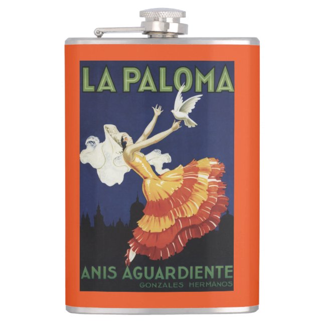 Petaca La Paloma - Anis Aguardiente promocional (Anverso)