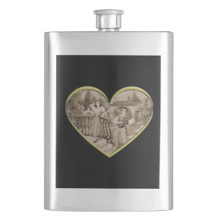 Petaca La pareja de Romance Vintage, el hombre y la mujer