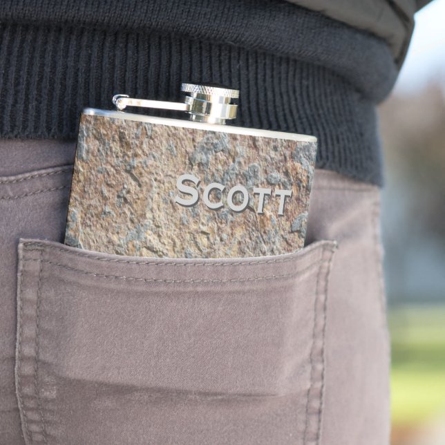 Petaca La piedra rústica personalizada de la roca de la (In Situ)