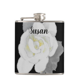 Petaca La preciosa gardenia blanca flor en negro