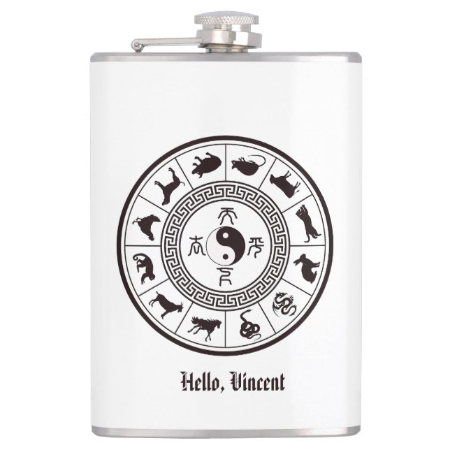 Petaca La rueda tai chi zodiac (Anverso)