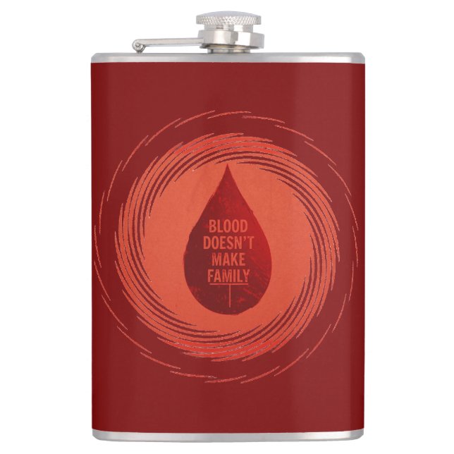 Petaca La sangre no hace familia (Anverso)