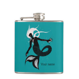 Petaca La sirena gótica la creatura del mar de fantasía o