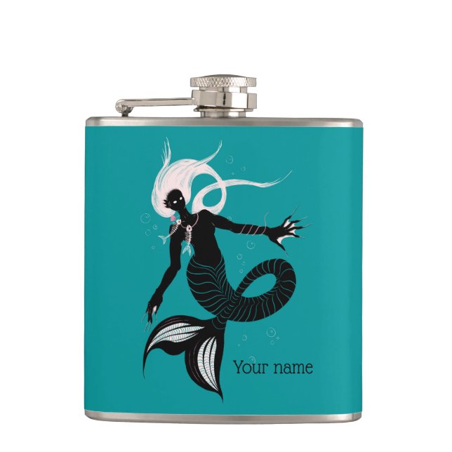 Petaca La sirena gótica la creatura del mar de fantasía o (Anverso)