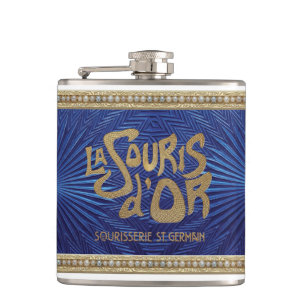 Petaca La Souris d'Or Frasco de Bolsillo Azul Zafiro
