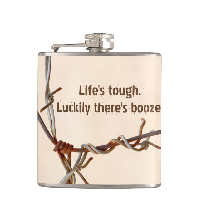 Petaca La vida es dura. Por suerte hay alcohol. ¡Personal (Anverso)