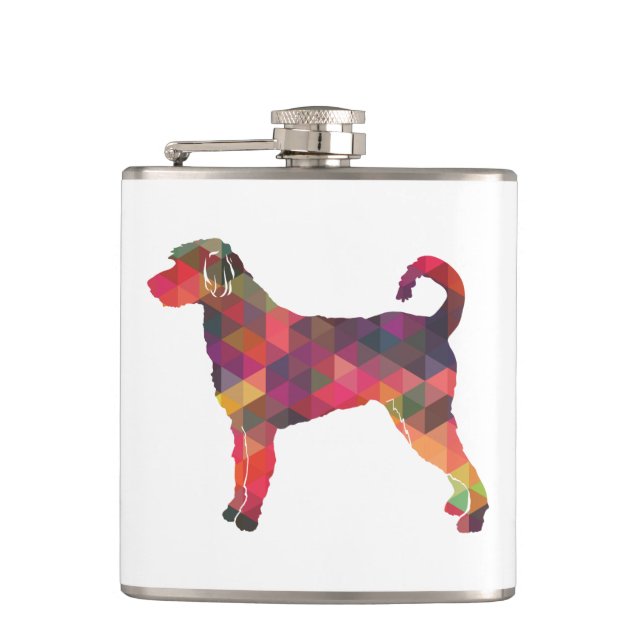 Petaca Labradoodle Perro Raza Silhouette Geo Multi (Anverso)