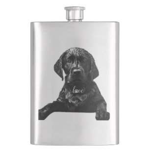 Petaca Labrador negro recuperador perrito T-Shirt Pil