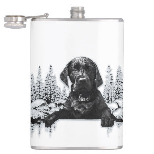 Petaca Labrador negro recuperador perrito T-Shirt Pil