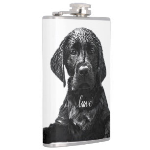 Petaca Labrador negro recuperador perrito T-Shirt Pil