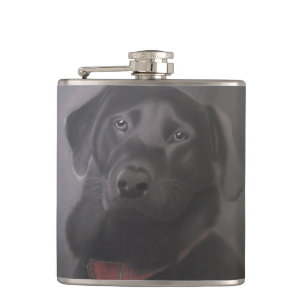 Petaca Labrador retriever negro hermoso
