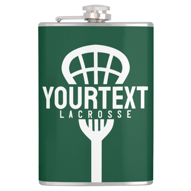 Petaca Lacrosse Player PERSONALIZADO TEXT Team Mesh Sport (Anverso)