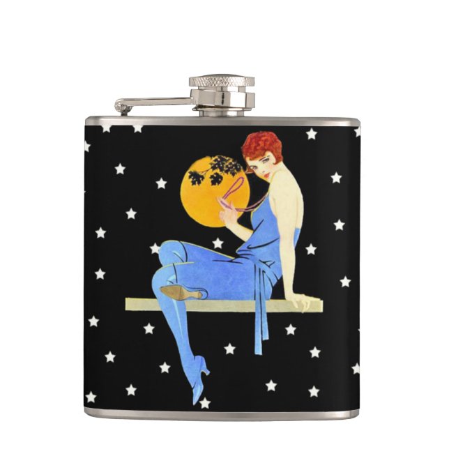 Petaca Lady Moon, la virgen dama de los años 1920, tiene  (Anverso)