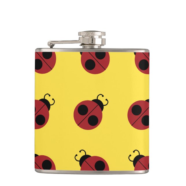 Petaca Ladybug 60s retro fresco amarillo (Anverso)