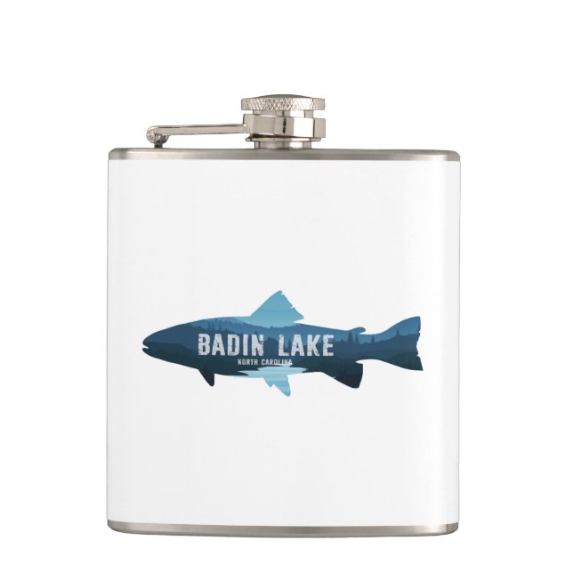 Petaca Lago Badin North Carolina Pesca (Anverso)