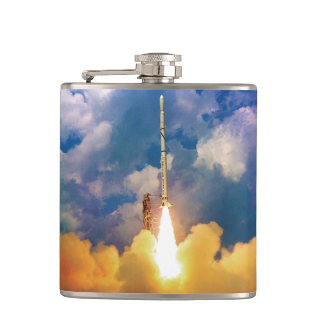 Petaca Lanzamiento del cohete sonda de la NASA (Anverso)