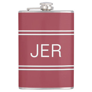 Petaca Las Clásicas Iniciales Monogramadas Beben Rojo Par